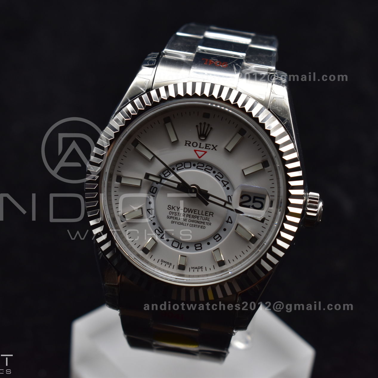 Skydweller SS Noob Best Edition White Dial on SS Oyster Bracelet A23J